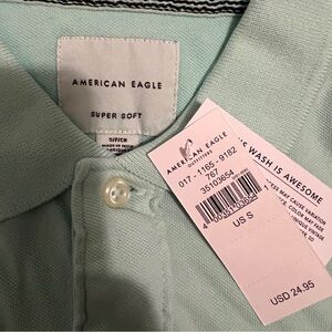 NWT. Men’s AE polo. Small, mint green